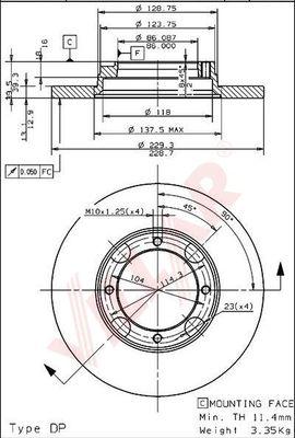 Villar 628.1413 - Bremžu diski www.autospares.lv