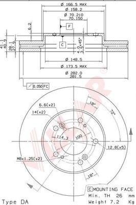 Villar 628.1483 - Bremžu diski www.autospares.lv