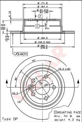 Villar 628.1439 - Bremžu diski autospares.lv