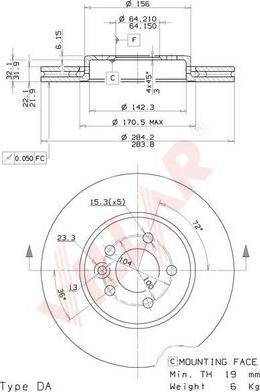 Villar 628.1438 - Bremžu diski autospares.lv