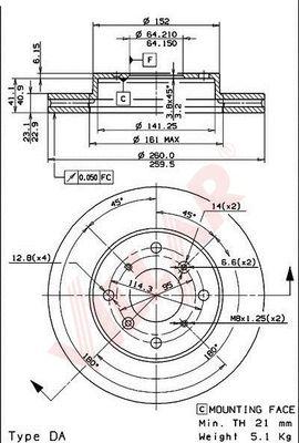 Villar 628.1477 - Bremžu diski www.autospares.lv