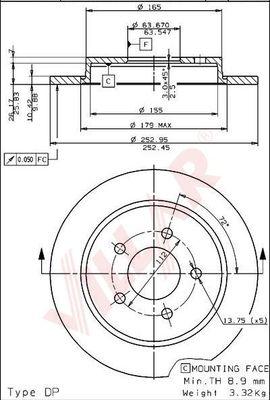 Villar 628.1555 - Bremžu diski www.autospares.lv