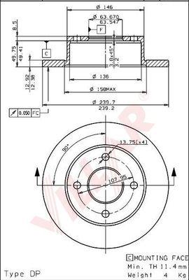 Villar 628.1536 - Bremžu diski www.autospares.lv