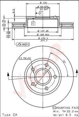 Villar 628.1579 - Bremžu diski www.autospares.lv