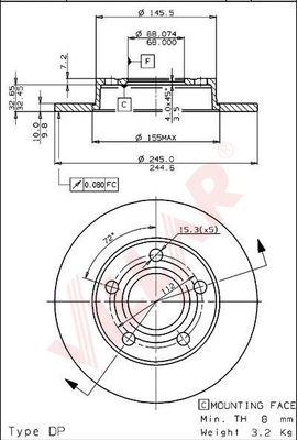 Villar 628.1697 - Тормозной диск www.autospares.lv