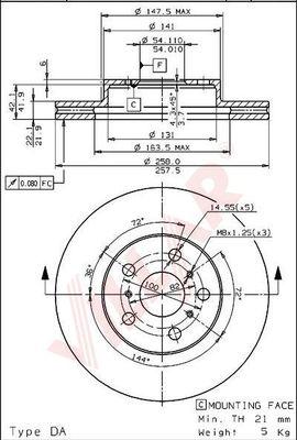 Villar 628.1644 - Bremžu diski www.autospares.lv