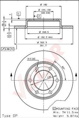 Villar 628.1646 - Bremžu diski www.autospares.lv