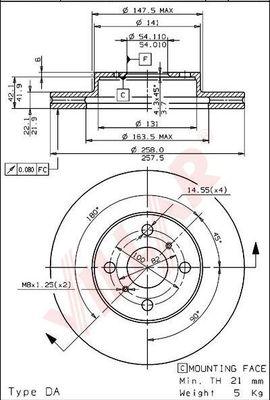 Villar 628.1643 - Bremžu diski www.autospares.lv