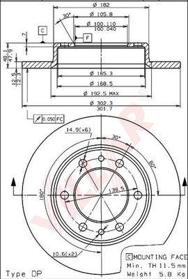 Villar 628.1661 - Bremžu diski www.autospares.lv