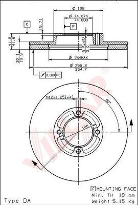 Villar 628.1639 - Bremžu diski autospares.lv