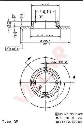 Villar 628.1099 - Bremžu diski www.autospares.lv