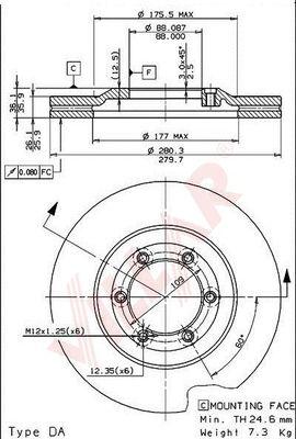 Villar 628.1024 - Bremžu diski www.autospares.lv