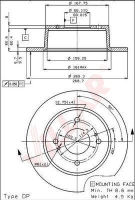 Villar 628.1161 - Bremžu diski autospares.lv