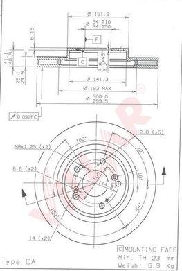 Villar 628.1845 - Bremžu diski www.autospares.lv