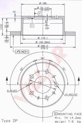 Villar 628.1848 - Тормозной диск www.autospares.lv