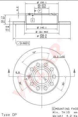 Villar 628.1816 - Тормозной диск www.autospares.lv