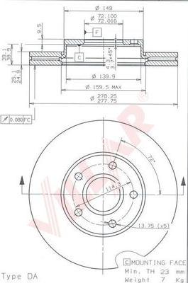 Villar 628.1832 - Bremžu diski www.autospares.lv