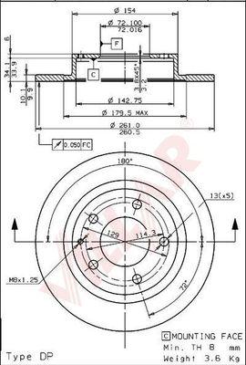 Villar 628.1351 - Bremžu diski www.autospares.lv