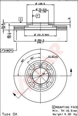 Delphi BG2545 - Bremžu diski www.autospares.lv