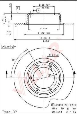 Villar 628.1376 - Тормозной диск www.autospares.lv