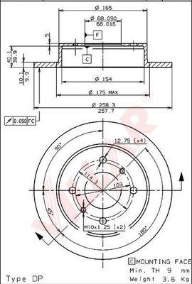 Villar 628.1299 - Bremžu diski www.autospares.lv