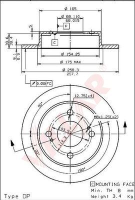 Villar 628.1298 - Bremžu diski www.autospares.lv