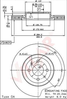 Villar 628.1257 - Bremžu diski autospares.lv