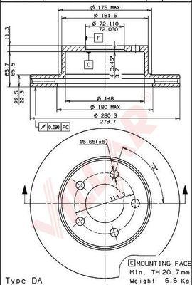 Villar 628.1231 - Bremžu diski www.autospares.lv