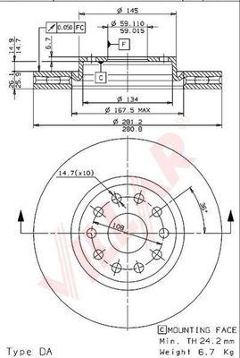 Villar 628.1238 - Bremžu diski autospares.lv