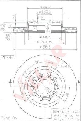 Villar 628.1795 - Bremžu diski autospares.lv