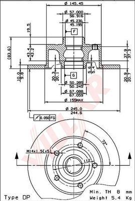 Villar 628.1703 - Bremžu diski www.autospares.lv