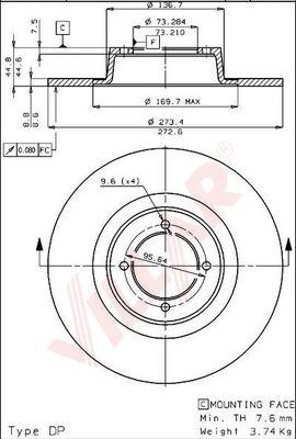 Villar 628.1724 - Bremžu diski autospares.lv