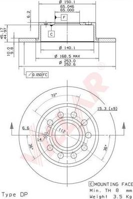 Villar 628.1779 - Brake Disc www.autospares.lv