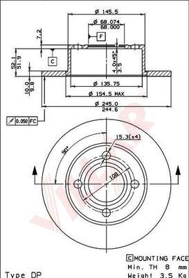 Villar 628.1774 - Bremžu diski www.autospares.lv