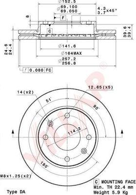 Villar 628.2091 - Bremžu diski www.autospares.lv