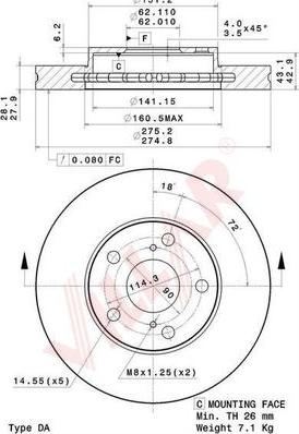 Villar 628.2093 - Тормозной диск www.autospares.lv