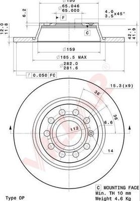 Villar 628.2065 - Тормозной диск www.autospares.lv