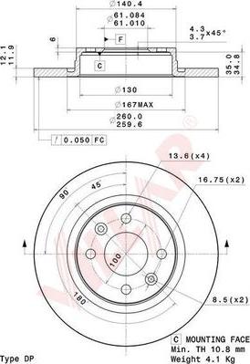 Villar 628.2089 - Bremžu diski www.autospares.lv