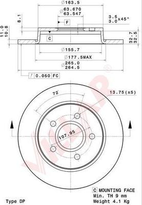 Villar 628.2028 - Bremžu diski autospares.lv