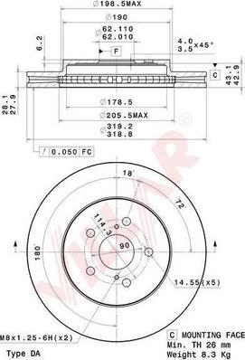 Villar 628.2109 - Тормозной диск www.autospares.lv