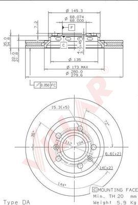 Villar 628.2184 - Brake Disc www.autospares.lv