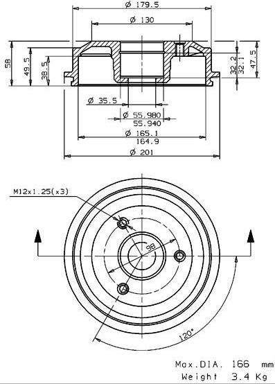 Villar 627.0044 - Тормозной барабан www.autospares.lv