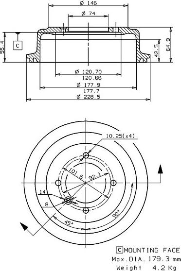 Villar 627.0224 - Bremžu trumulis www.autospares.lv