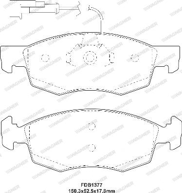 Wagner WBP20907A - Bremžu uzliku kompl., Disku bremzes www.autospares.lv