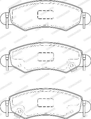 Wagner WBP23605A - Тормозные колодки, дисковые, комплект www.autospares.lv