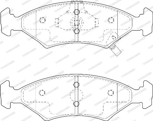 Wagner WBP23384A - Тормозные колодки, дисковые, комплект www.autospares.lv