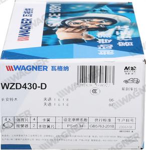 Wagner WZD430-D - Bremžu uzliku kompl., Disku bremzes www.autospares.lv