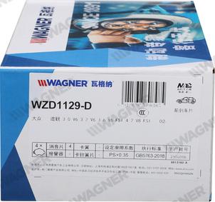 Wagner WZD1129-D - Bremžu uzliku kompl., Disku bremzes www.autospares.lv