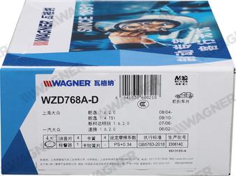 Wagner WZD768A-D - Bremžu uzliku kompl., Disku bremzes www.autospares.lv