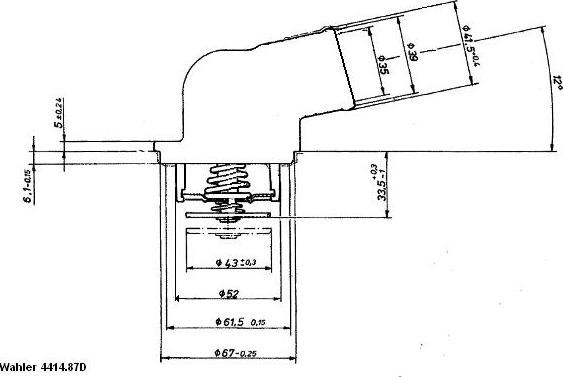 WAHLER 4414.87D - Coolant thermostat / housing www.autospares.lv